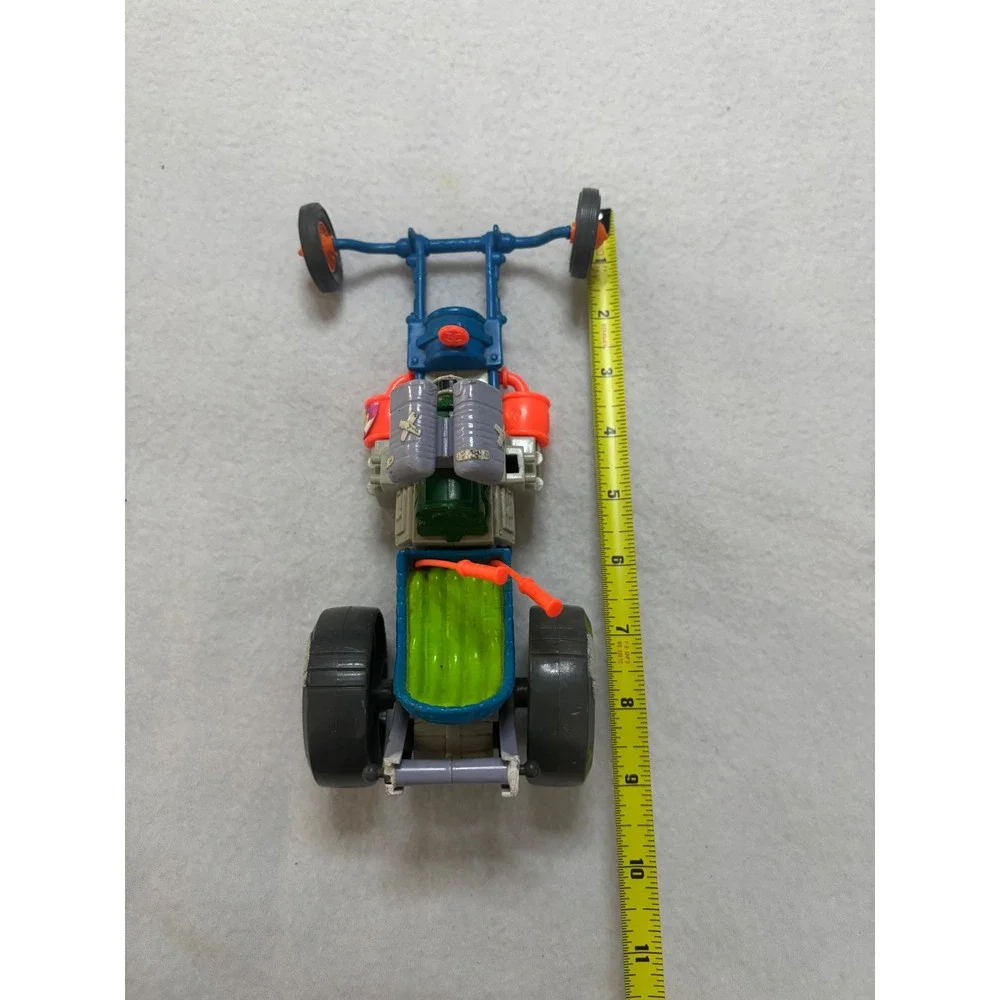 Vintage TMNT Pizza Powered Dragster Vehicle Playmates 1990s Blue Green Orange